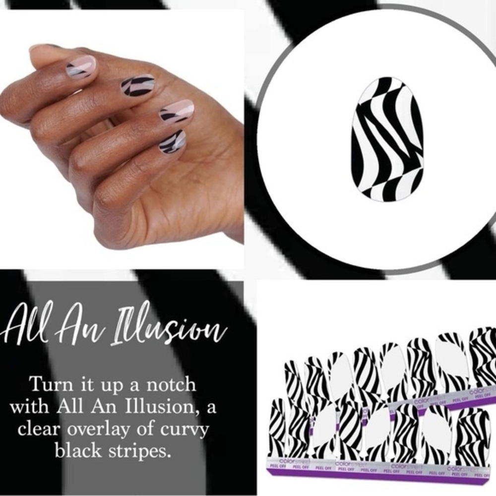 Color Street All An Illusion Black and White Nail Wraps